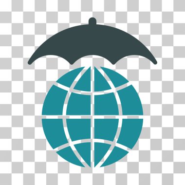 Global şemsiye vektör simgesi