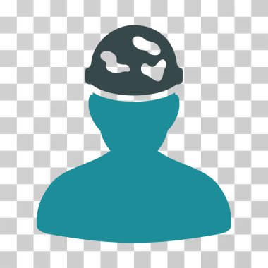 Benekli kask vektör simgesi altında asker