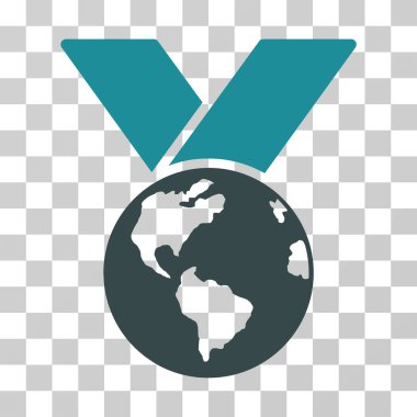 Dünya madalya vektör simgesi