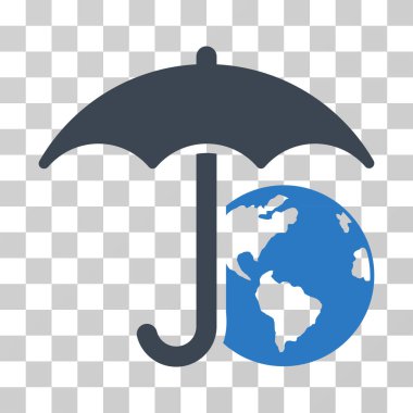 Dünya şemsiye vektör simgesi