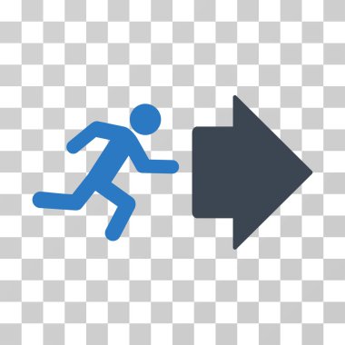 Çıkış yönünde vektör simgesi