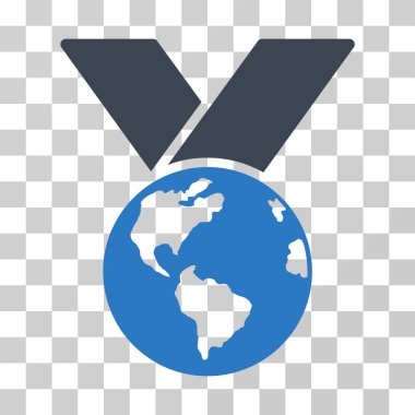 Dünya madalya vektör simgesi