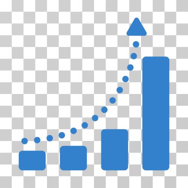 Çubuk grafik eğilim vektör simgesi