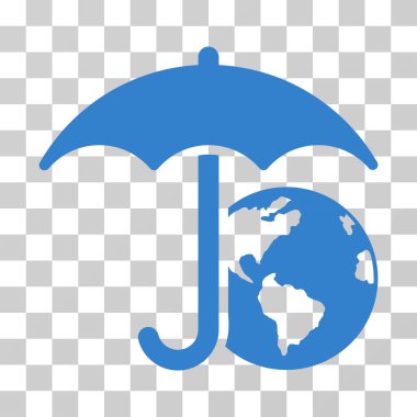 Dünya şemsiye vektör simgesi