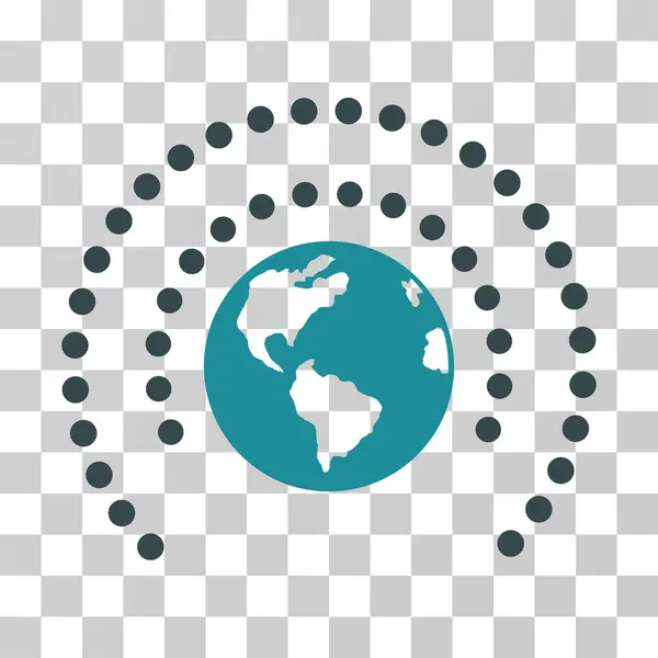 Esfera de la Tierra Escudo Vector Icono — Vector de stock