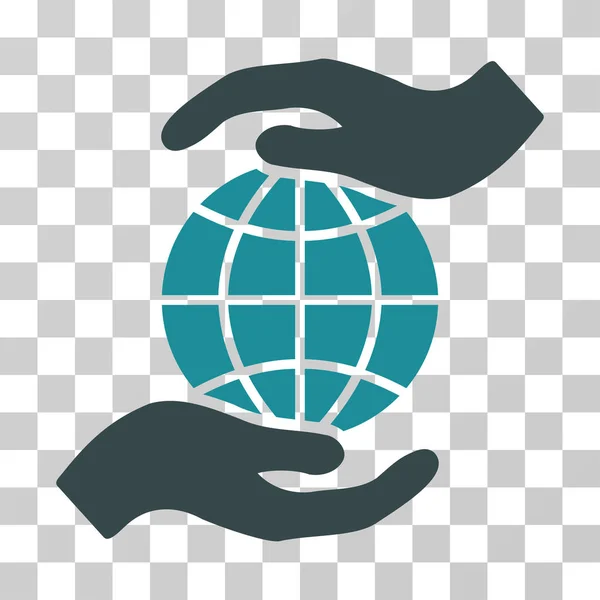 Icono de vector de seguro global — Vector de stock