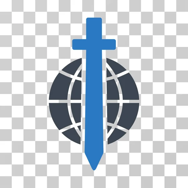 Espada Globe Vector Icono — Vector de stock