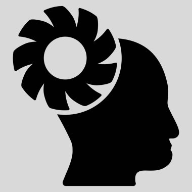 Beyin tekerlek düz vektör simgesi