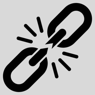 Zincir bağlantı düz vektör simgesi kırmak