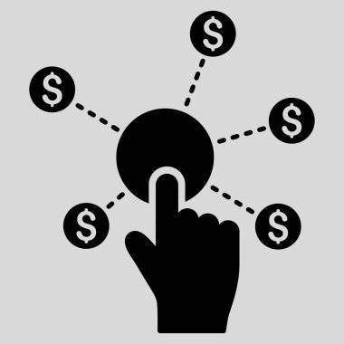 Finansal ağ düz vektör simgesini tıklatın