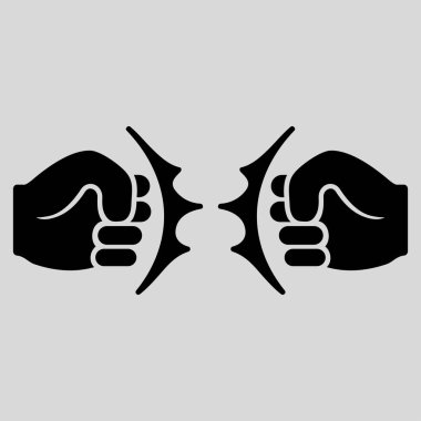 Yumruk dövüşü düz vektör simgesi