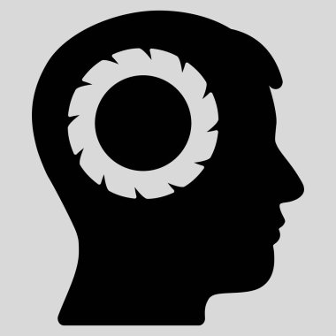İnsan hafızası tekerlek düz vektör simgesi