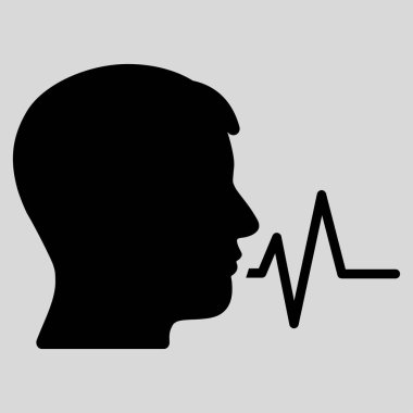 Kişi konuşma sinyali düz vektör simgesi