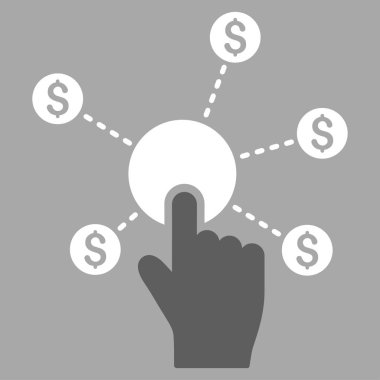 Finansal ağ düz vektör simgesini tıklatın