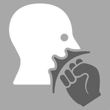 Yüz şiddet Strike düz vektör simgesi