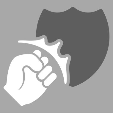 Yumruk Strike kalkan düz vektör simgesi