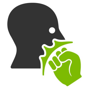 Yüz şiddet Strike düz vektör simgesi