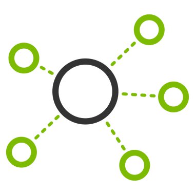 Sanal bağlantıları düz vektör simgesi