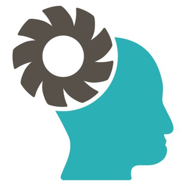 Beyin tekerlek düz vektör simgesi