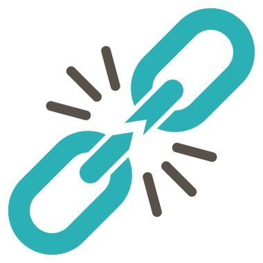 Zincir bağlantı düz vektör simgesi kırmak