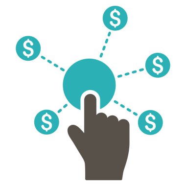 Finansal ağ düz vektör simgesini tıklatın