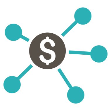 Doları bağlantılar düz vektör simgesi