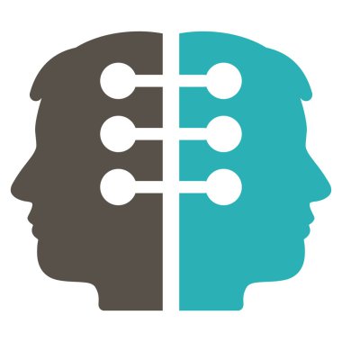 Çift kafa düz vektör simge arabirimi