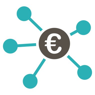 Euro bağlantılar düz vektör simgesi