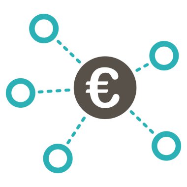 Euro ağ düz vektör simgesi