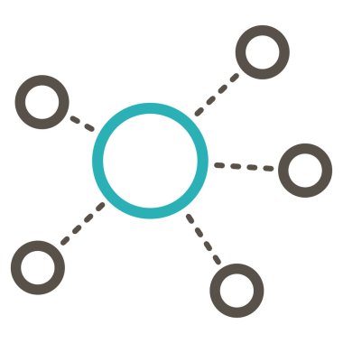 Sanal bağlantıları düz vektör simgesi