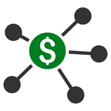 Doları bağlantılar düz vektör simgesi