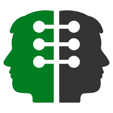 Çift kafa düz vektör simge arabirimi