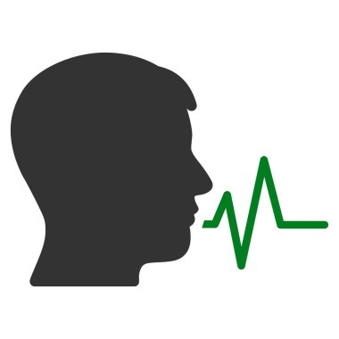 Kişi konuşma sinyali düz vektör simgesi