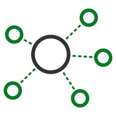 Sanal bağlantıları düz vektör simgesi