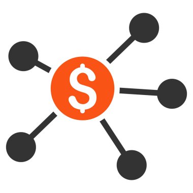 Doları bağlantılar düz vektör simgesi