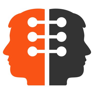 Çift kafa düz vektör simge arabirimi