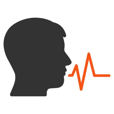 Kişi konuşma sinyali düz vektör simgesi