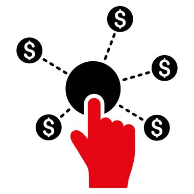 Finansal ağ düz vektör simgesini tıklatın