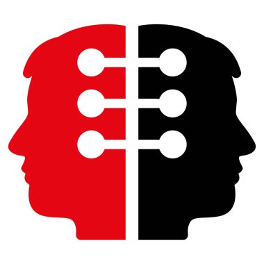 Çift kafa düz vektör simge arabirimi