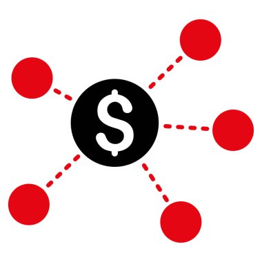 Doları sanal bağlantılar düz vektör simgesi