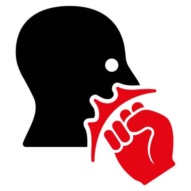 Yüz şiddet Strike düz vektör simgesi