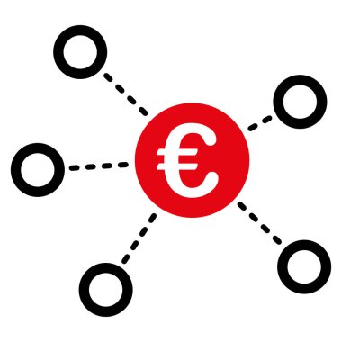Euro ağ düz vektör simgesi