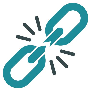 Zincir bağlantı düz vektör simgesi kırmak