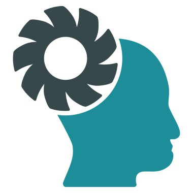 Beyin tekerlek düz vektör simgesi