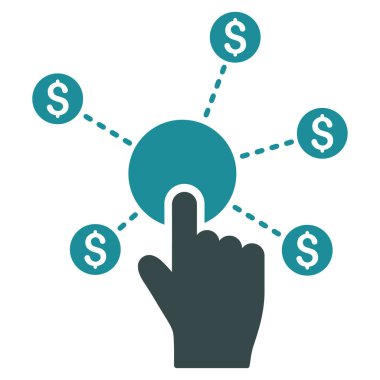 Finansal ağ düz vektör simgesini tıklatın