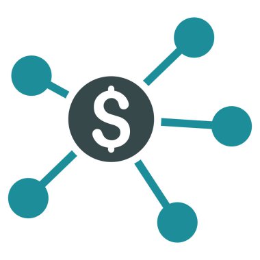 Doları bağlantılar düz vektör simgesi