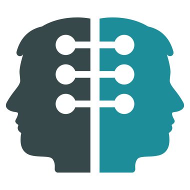 Çift kafa düz vektör simge arabirimi