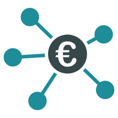 Euro bağlantılar düz vektör simgesi
