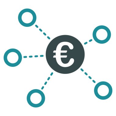 Euro ağ düz vektör simgesi