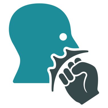 Yüz şiddet Strike düz vektör simgesi